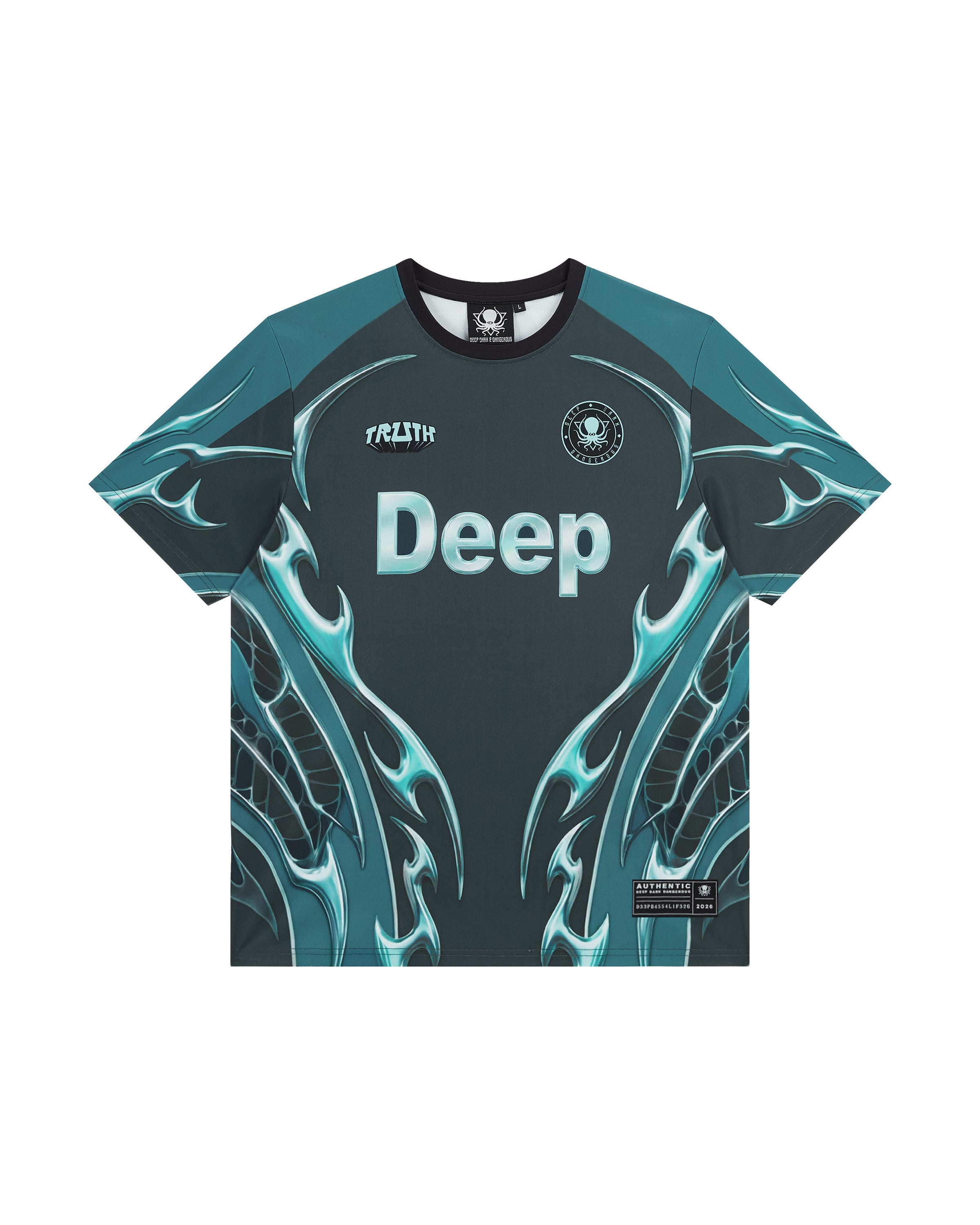 TEAL CHROME DEEP JERSEY – DEEP DARK AND DANGEROUS