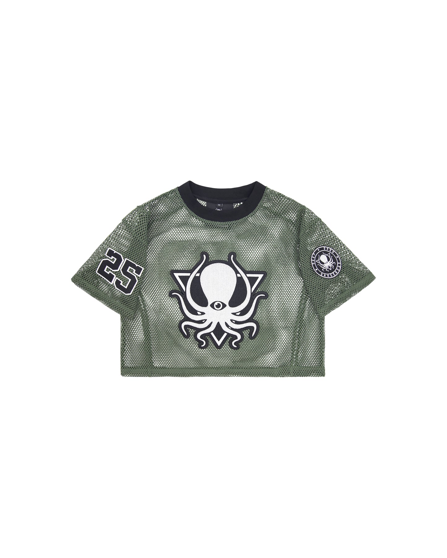ARMY GREEN MESH CROP TOP JERSEY