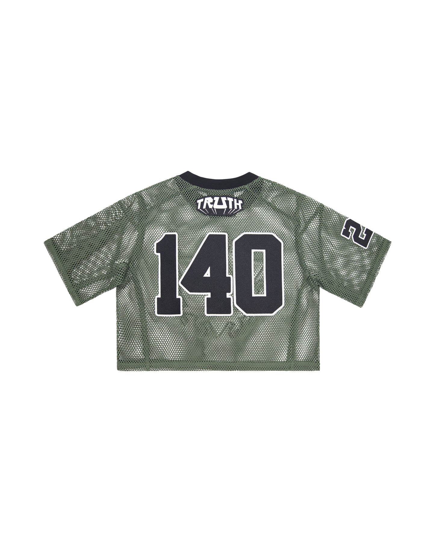 ARMY GREEN MESH CROP TOP JERSEY
