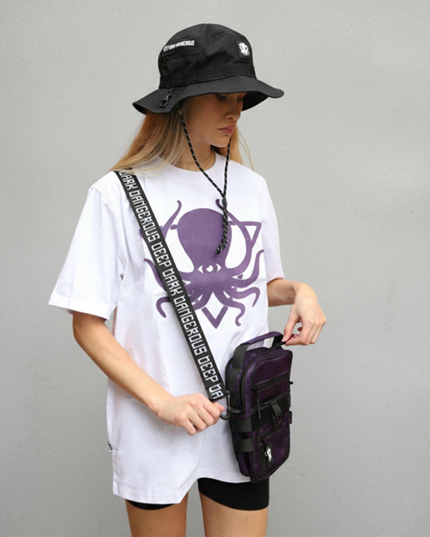 PURPLE DIAMOND RIPSTOP CROSSBODY BAG