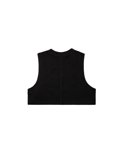 SCHWARZES CROP-TOP-TANK 
