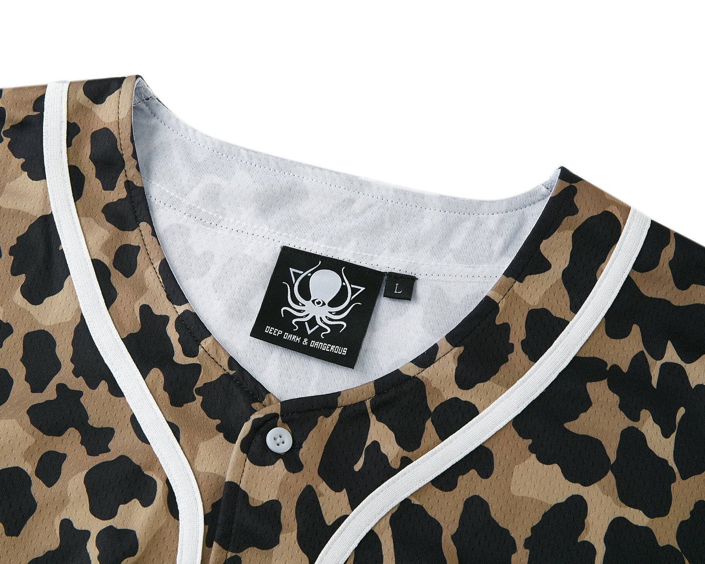 LEOPARD CAMO BASEBALL JERSEY
