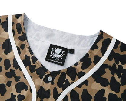 LEOPARD CAMO BASEBALL JERSEY