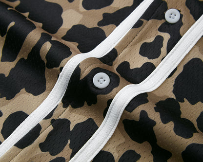LEOPARD CAMO BASEBALL JERSEY