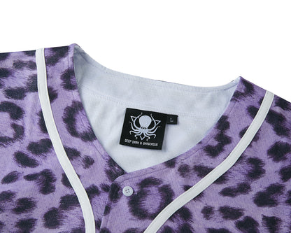 PURPLE LEOPARD BASEBALL JERSEY