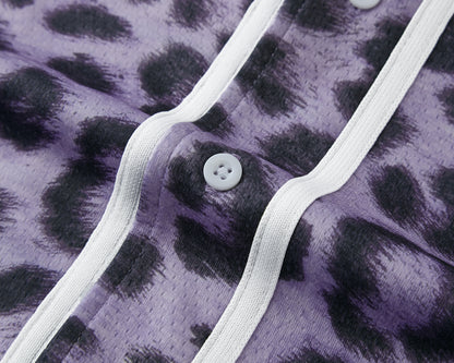 PURPLE LEOPARD BASEBALL JERSEY