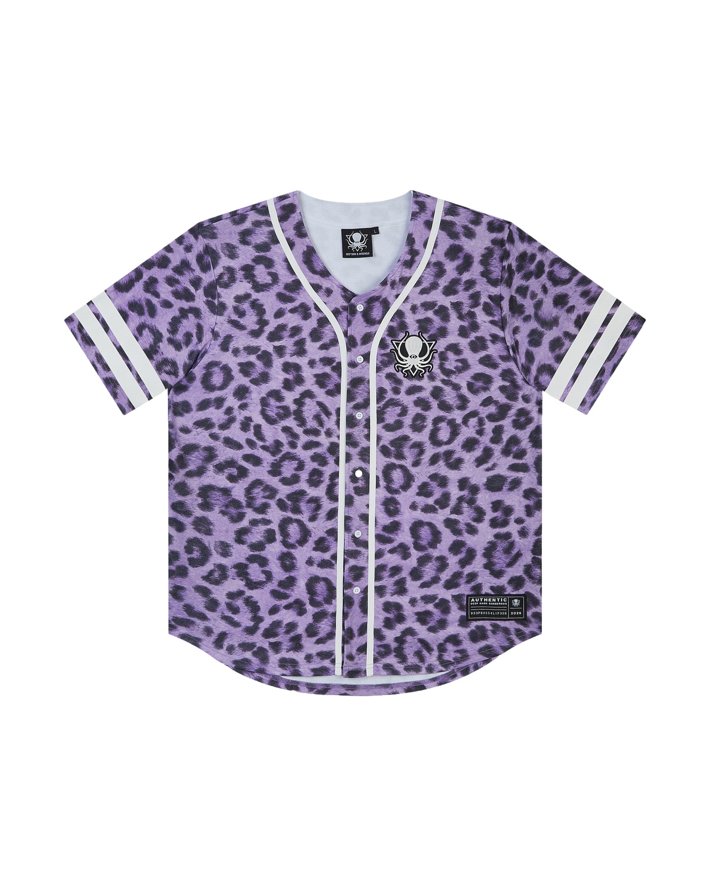 PURPLE LEOPARD BASEBALL JERSEY