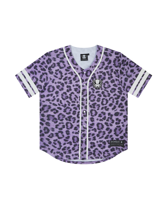 PURPLE LEOPARD BASEBALL JERSEY