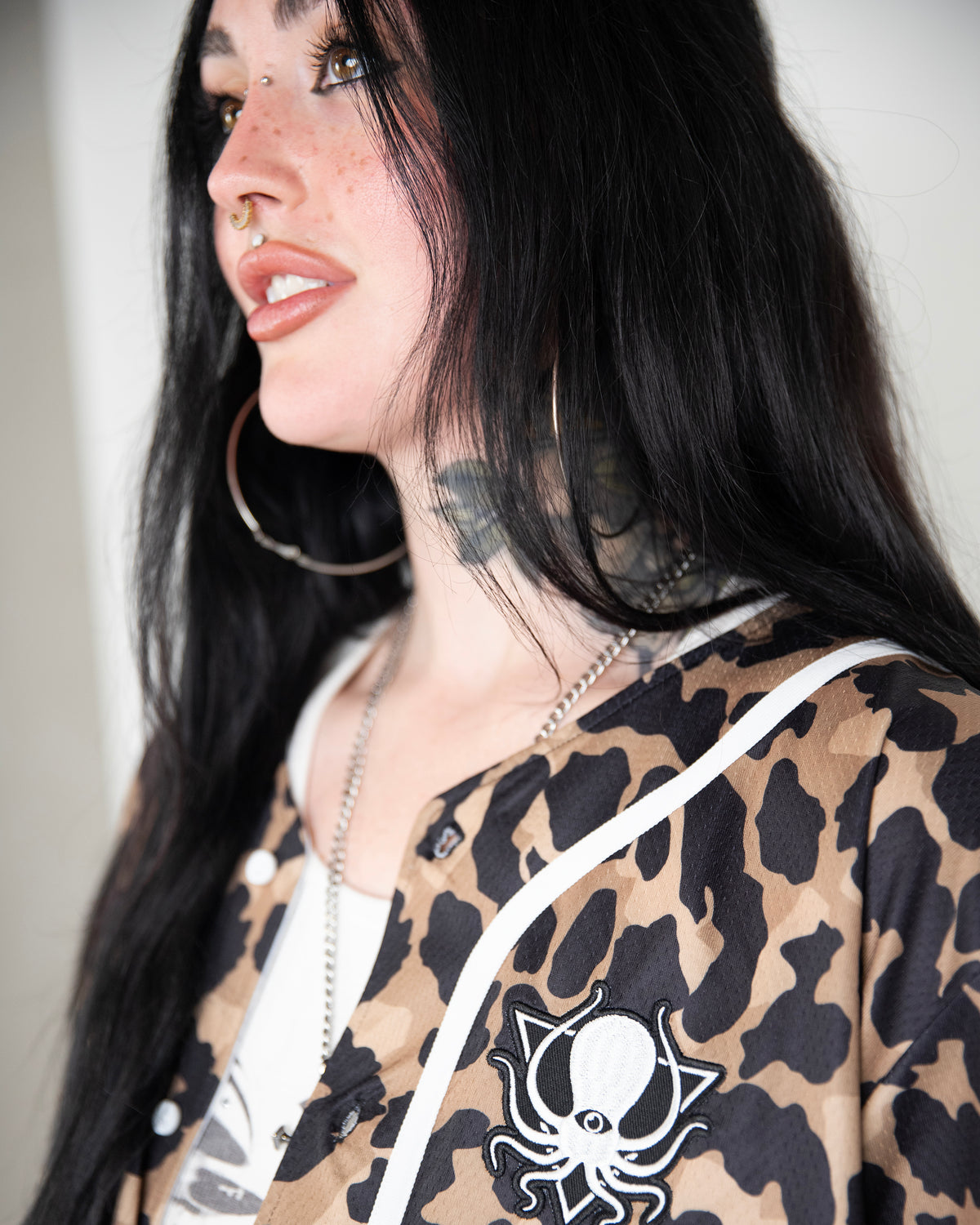 LEOPARD CAMO BASEBALL JERSEY