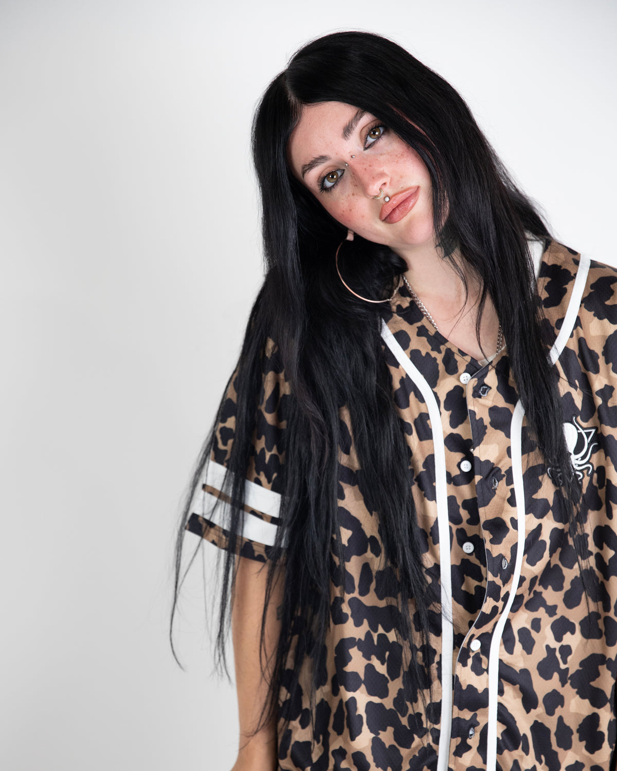 LEOPARD CAMO BASEBALL JERSEY