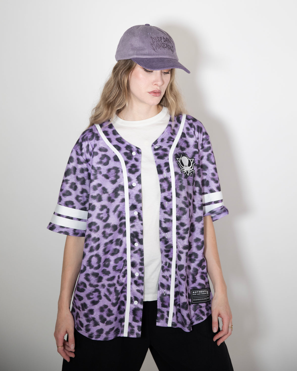 PURPLE LEOPARD BASEBALL JERSEY