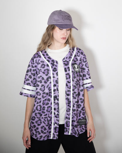 PURPLE LEOPARD BASEBALL JERSEY