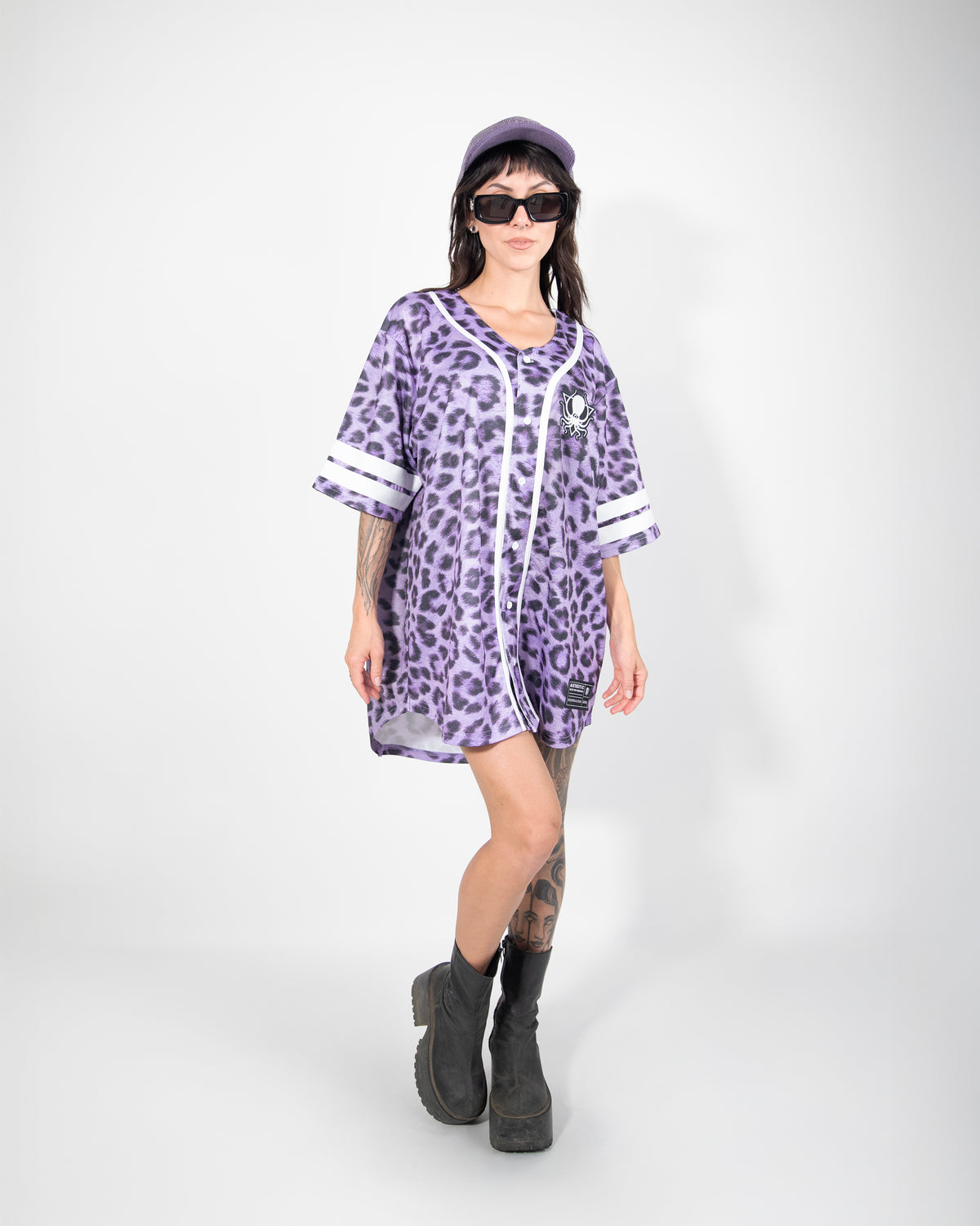 PURPLE LEOPARD BASEBALL JERSEY