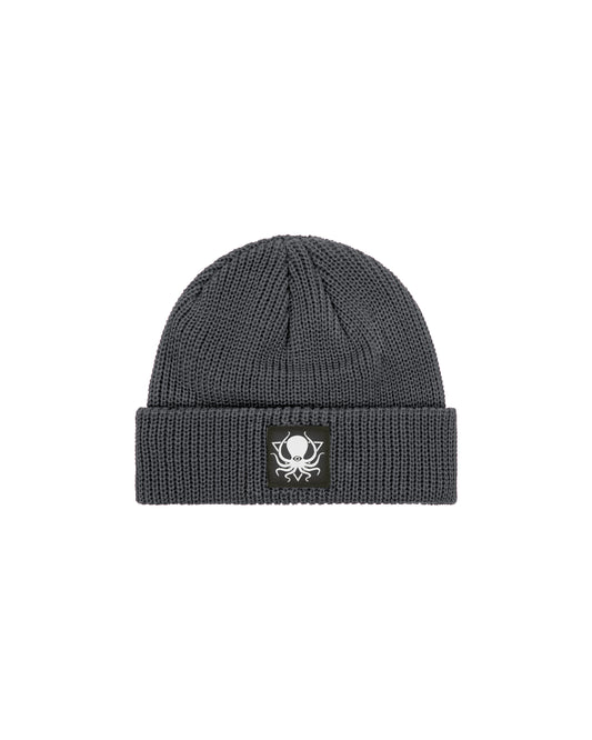 DARK GREY FISHERMAN PATCH BEANIE