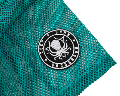 TEAL MESH CROP TOP JERSEY