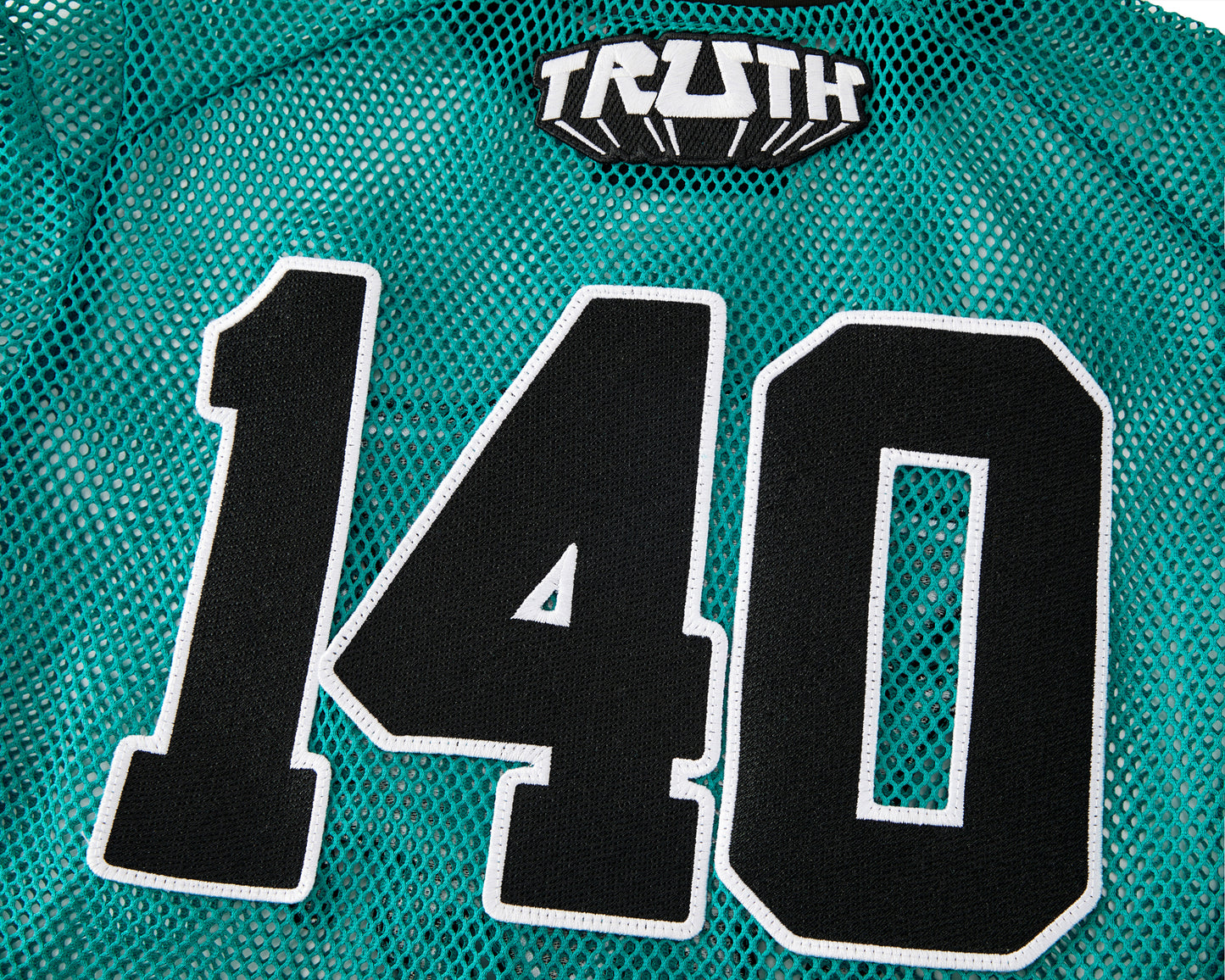 TEAL MESH CROP TOP JERSEY