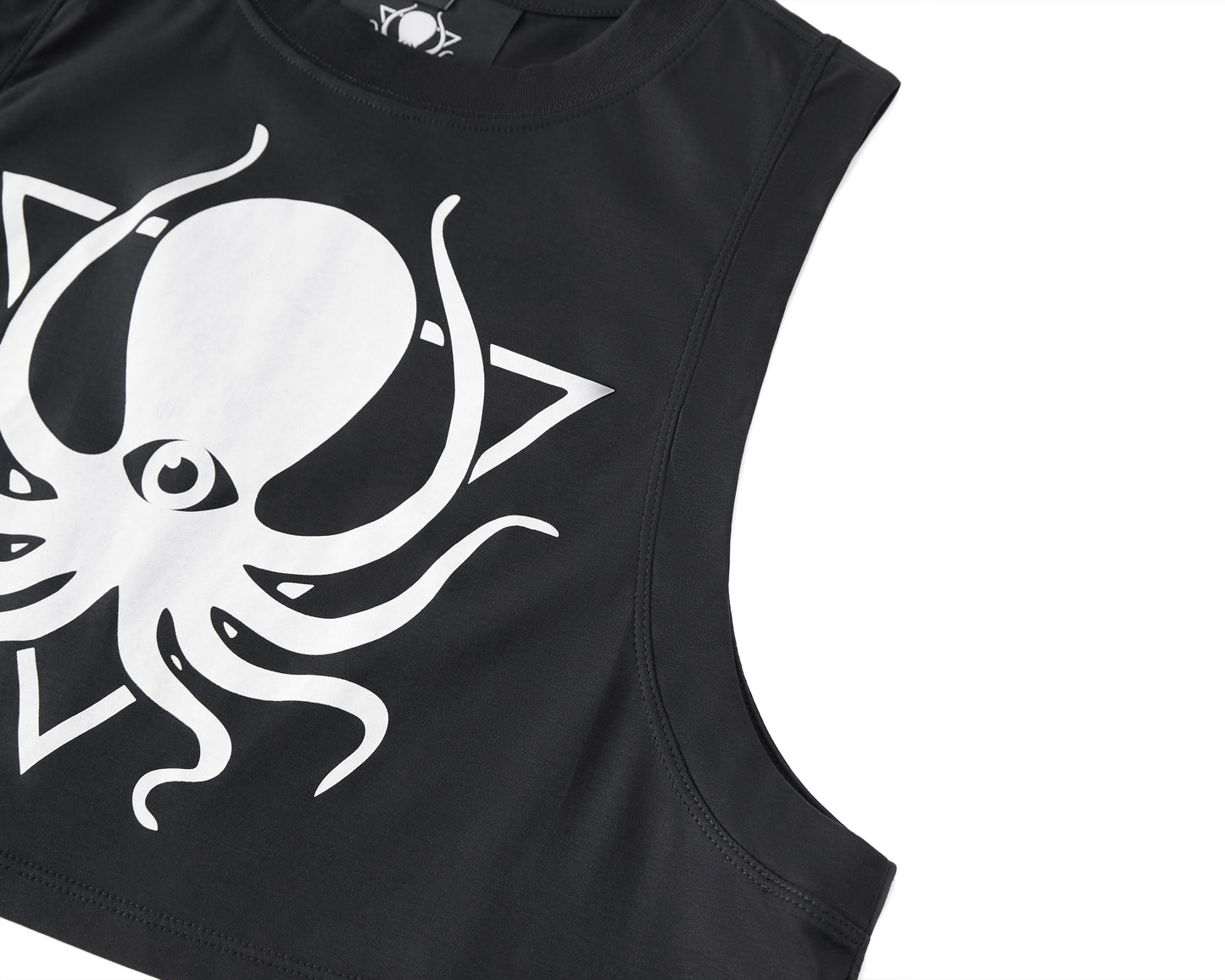 SCHWARZES CROP-TOP-TANK 