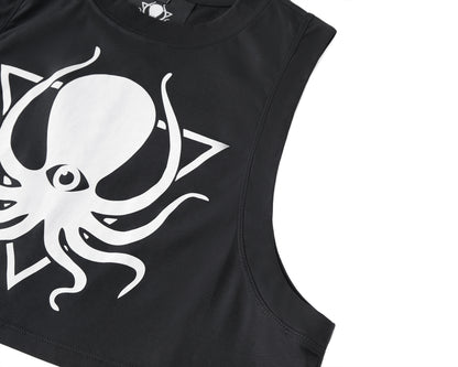 SCHWARZES CROP-TOP-TANK 