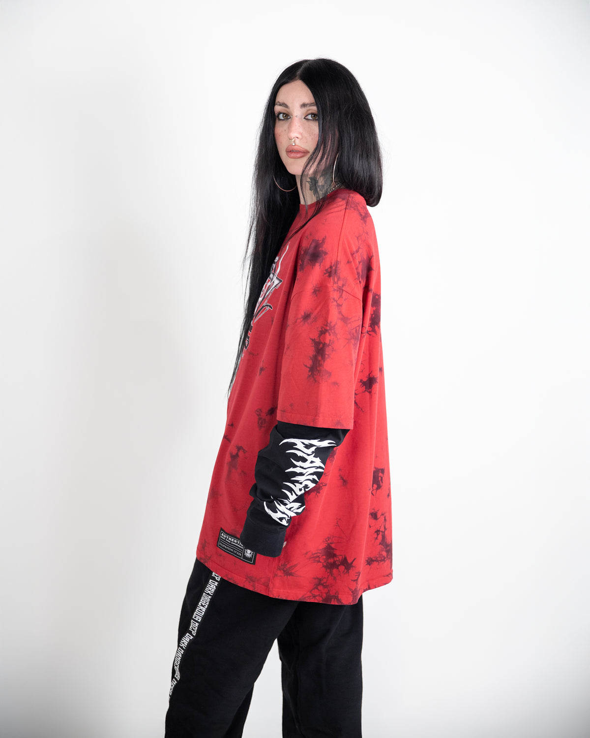 SQUIDSKULL RED TIEDYE DUAL LS