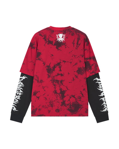 SQUIDSKULL RED TIEDYE DUAL LS