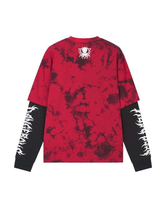 SQUIDSKULL RED TIEDYE DUAL LS