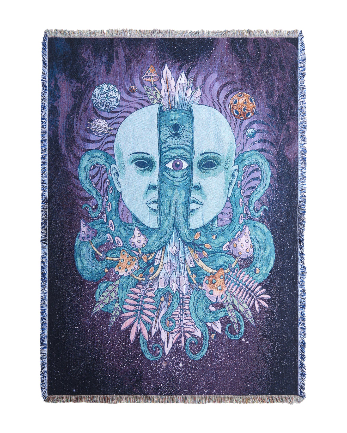 SPLIT FACE JACQUARD THROW BLANKET