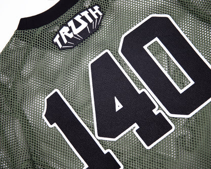 ARMY GREEN MESH CROP TOP JERSEY