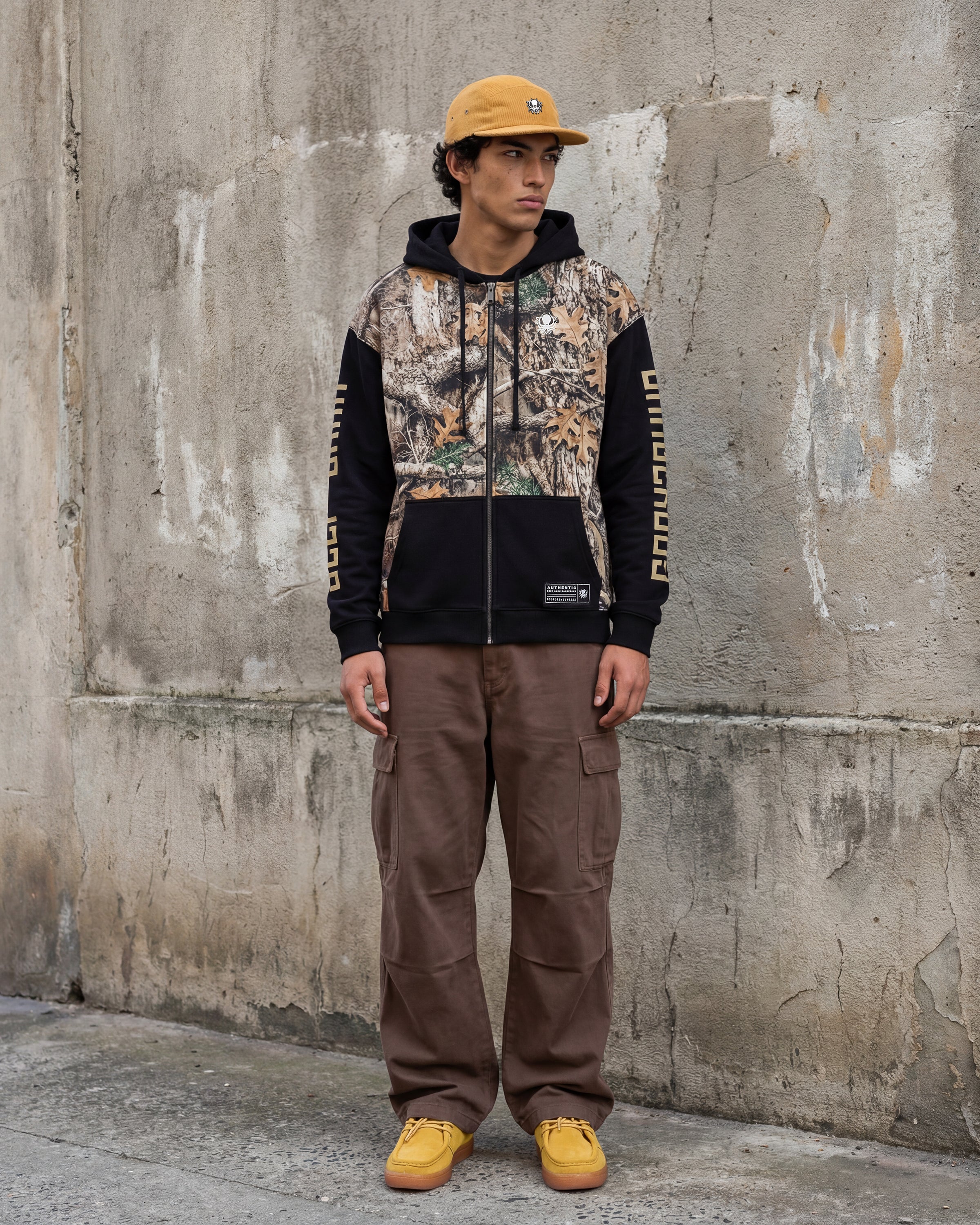 FOREST CAMO COLOR BLOCK ZIP UP HOODIE – DEEP DARK AND DANGEROUS
