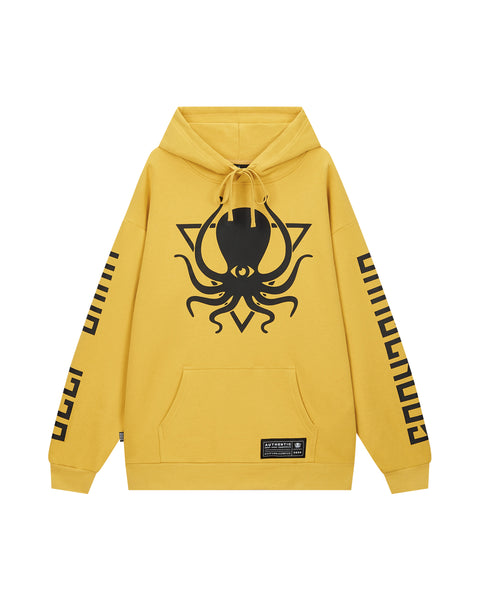 MUSTARD FLEECE PULLOVER HOODIE