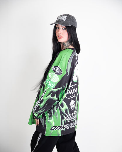 SLIME GREEN CHROME MOTO X JERSEY