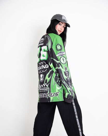 SLIME GREEN CHROME MOTO X JERSEY