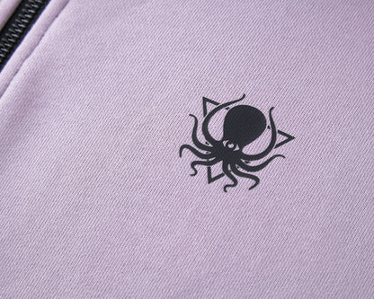 DUSTY PURPLE COLOR BLOCK ZIP UP HOODIE