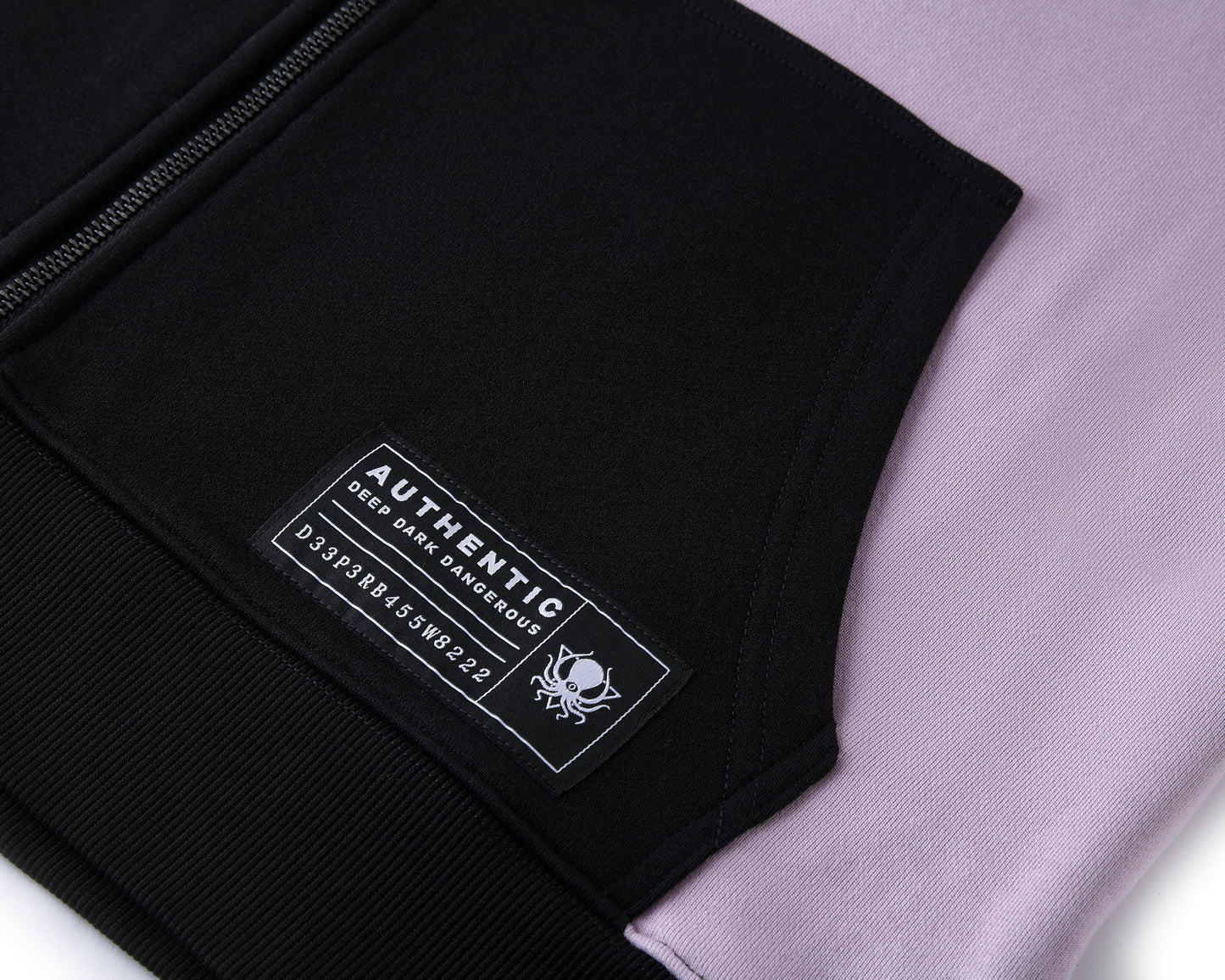 DUSTY PURPLE COLOR BLOCK ZIP UP HOODIE