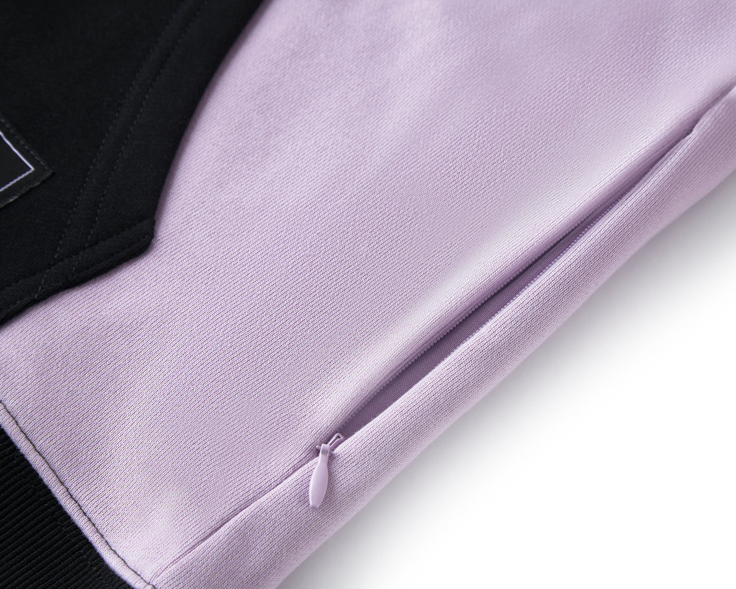 DUSTY PURPLE COLOR BLOCK ZIP UP HOODIE