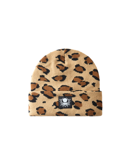 LEOPARD WOVEN PATCH BEANIE