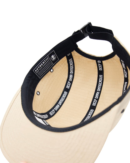 BEIGE LEATHER PATCH FIVE PANEL