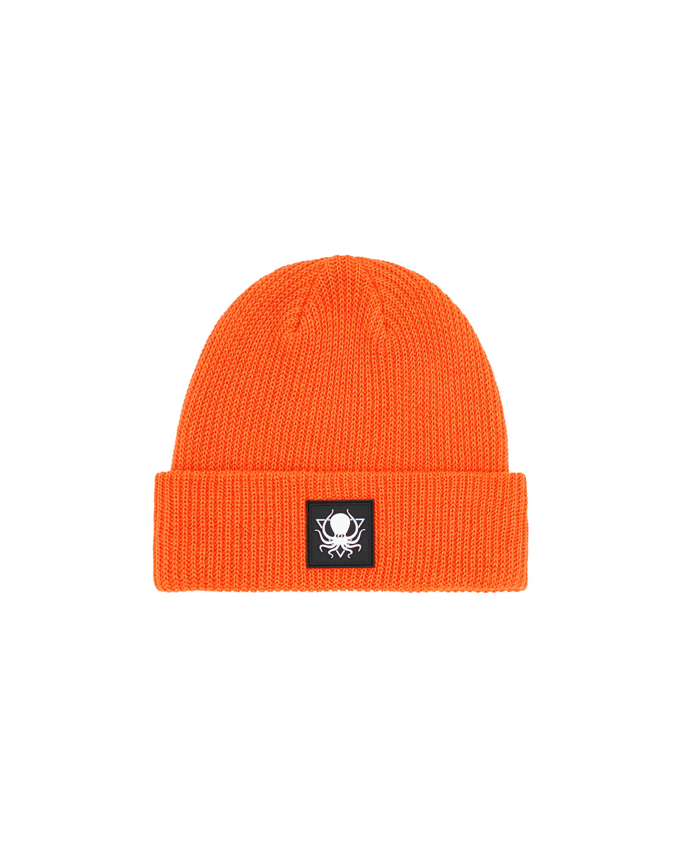 DEEP DARK & DANGEROUS TANGERINE ORANGE RUBBER PATCH BEANIE – DEEP DARK ...