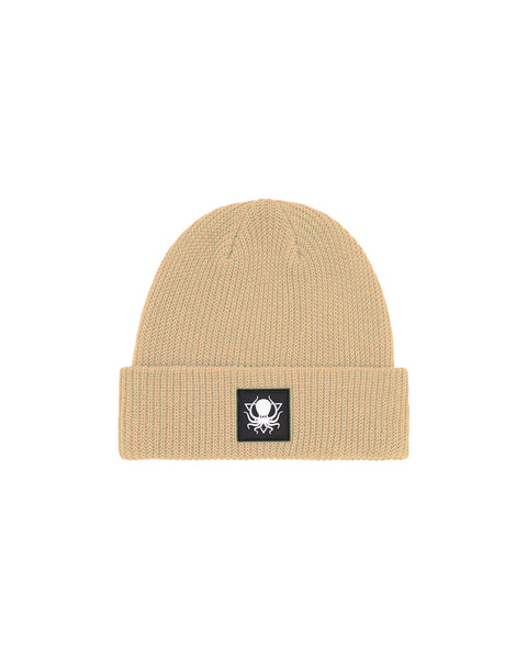 TAUPE RUBBER PATCH BEANIE