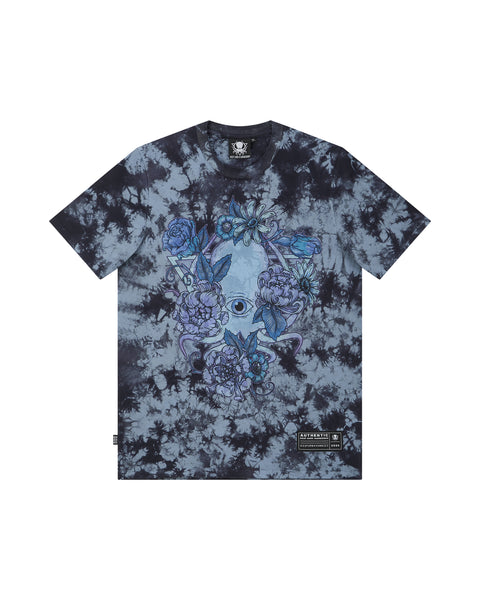 BLUE FLORA TIE DYE T-SHIRT