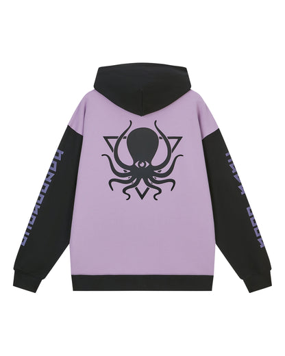 DUSTY PURPLE COLOR BLOCK ZIP UP HOODIE
