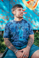 BLUE FLORA TIE DYE T-SHIRT