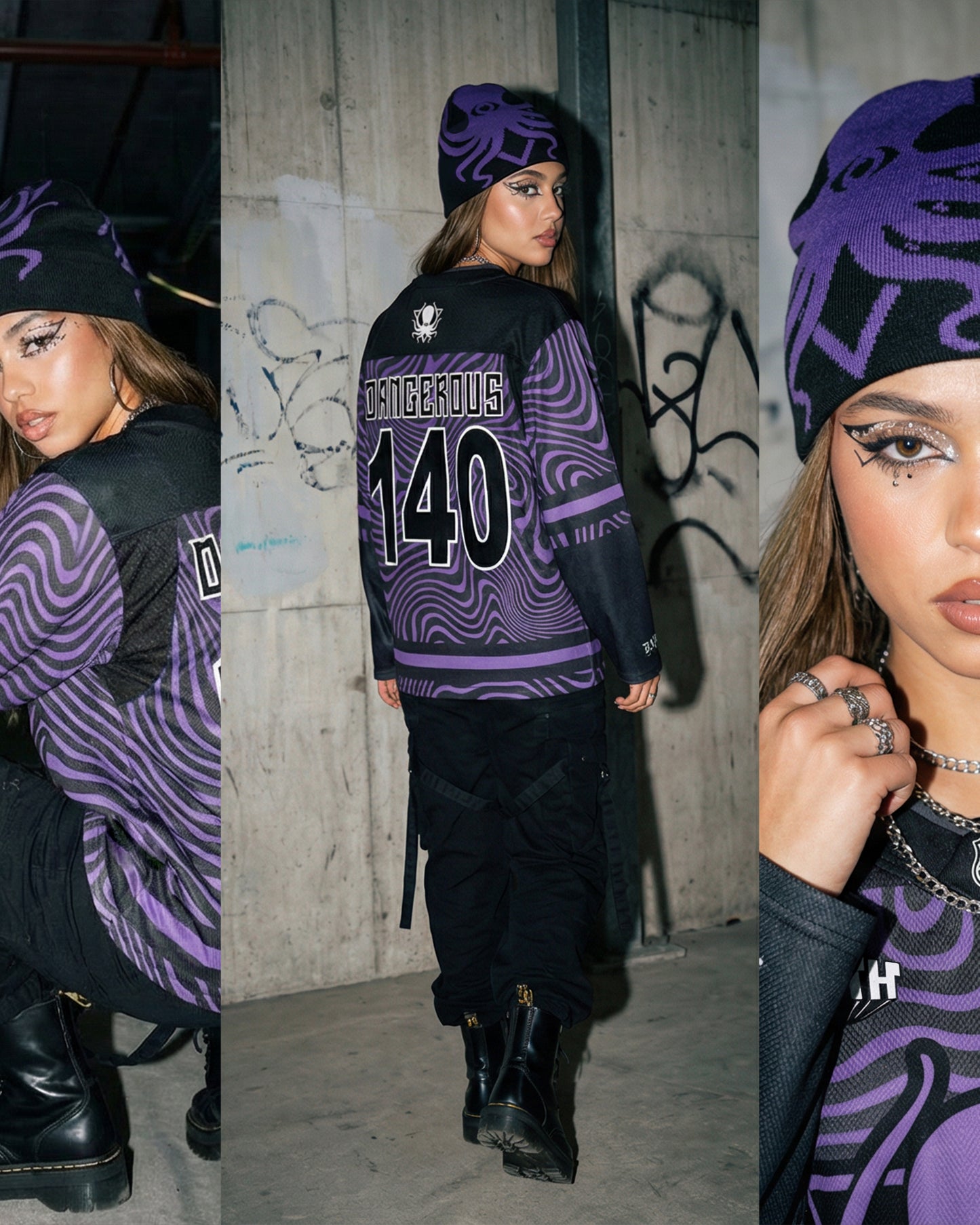 PURPLE TRIPWAVE PRO CUT HOCKEY JERSEY