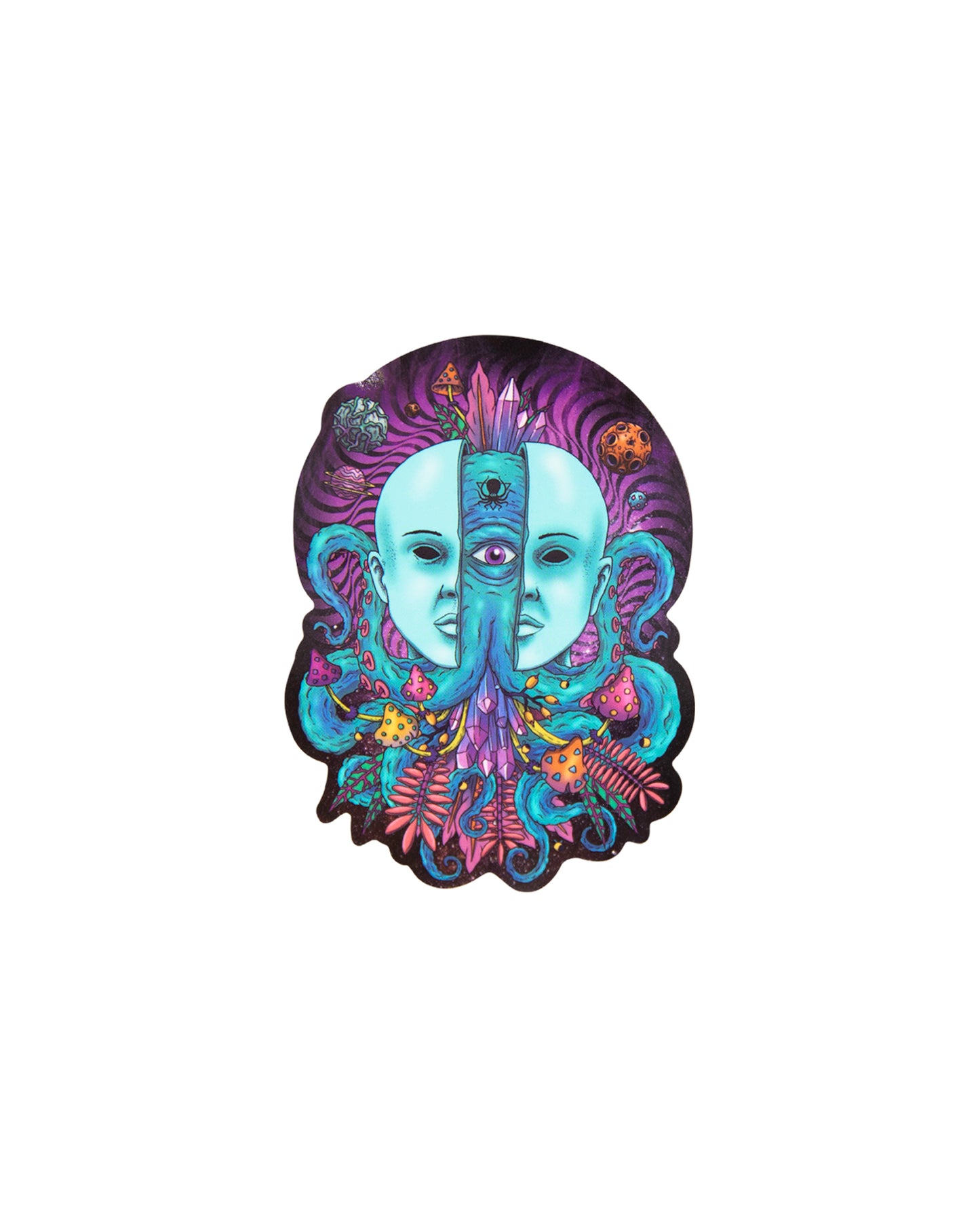 AUFKLEBER „SPLIT FACE V2“.